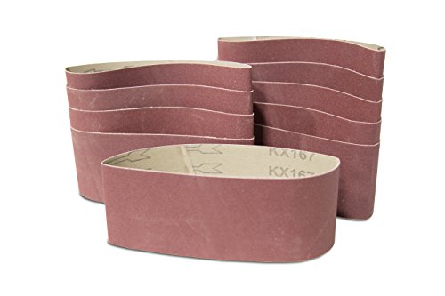 WEN 6321SP80 80-Grit 3 x 21" Sanding Belt Sandpaper (10 Pack)