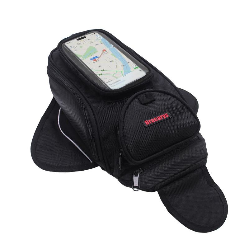 Dracarys Motorcycle Tank Bag - Oxford Saddle Black Motorbike Bag - Strong Magnetic Bag for Honda Yamaha Suzuki Kawasaki Harley 4Liter