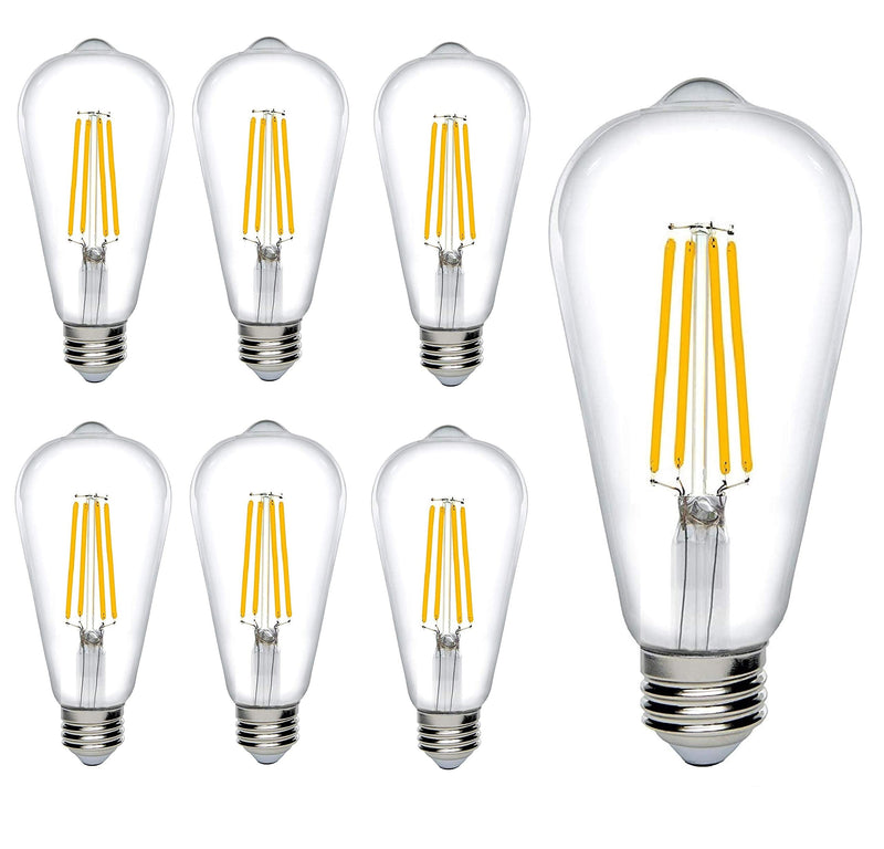 Bioluz Dimmable Edison Light Bulbs - 800 Lumen Soft White 3000K LED Replacement for Incandescent Light Bulbs - 6-Pack Vintage Soft White Light Bulbs for Dimmable Lighting and Soft Lighting 6 Count (Pack of 1)