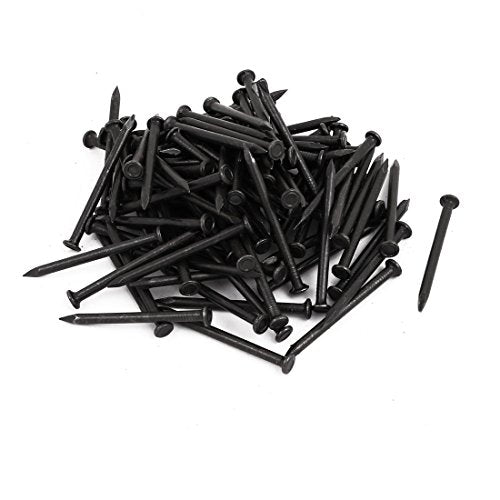 uxcell 100pcs Hardware Nails 2.01" Length Carbon Steel Point Tip Black