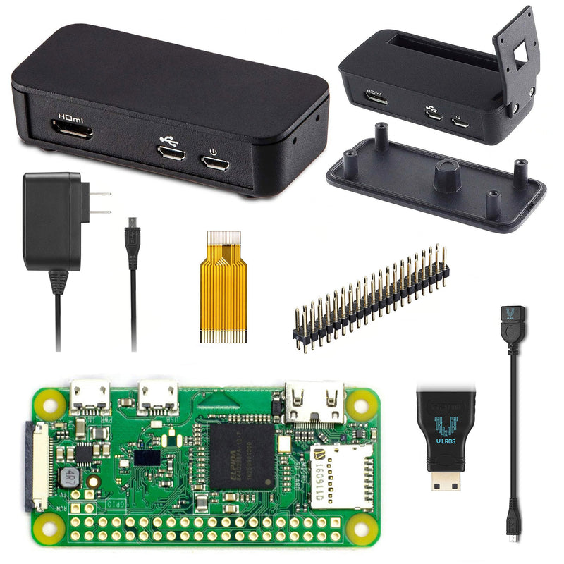 Raspberry Pi Zero W Basic Starter Kit (Black Case) Black Case