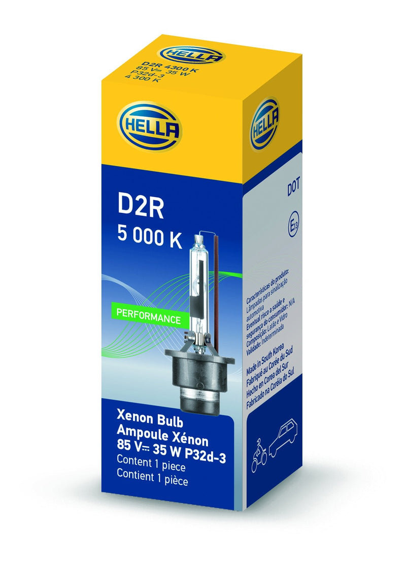 HELLA D2R 5000 K Xenon Performance Bulb, 1 Pack 5000K - 35W Single Box