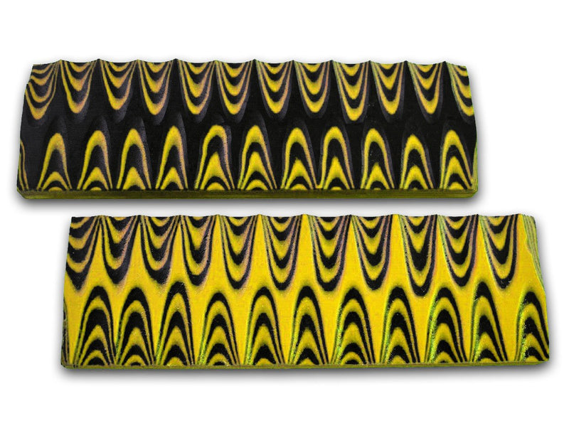 G-10 G10 Yellow and Black Quality Handle Scales Knives Gun Grips Knife 5in Making Set Pair