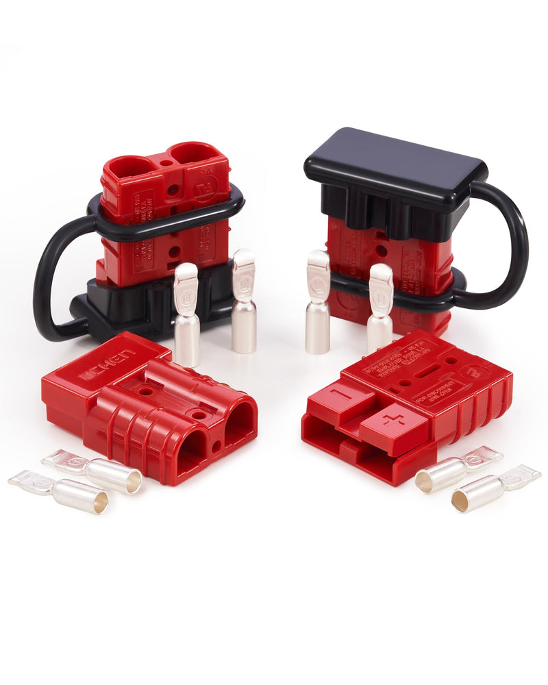 Orion Motor Tech Wire Connector 4 Pack, 50A Wire Harness Plug Kit for 6-12 Gauge Cables, 12V-36V Battery Quick Connect Disconnect Set for Car Bike ATV Winches Lifts Motors More, Set of 4, Red 50A(4 Pack)