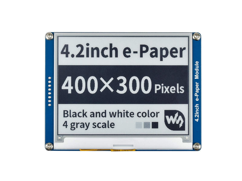 Waveshare 4.2inch E-Ink Display Module Compatible with Raspberry Pi 5/4B/3B/Zero/Zero W/Zero 2W/Pico/Pico W/Pico WH, 400x300 Resolution SPI Interface