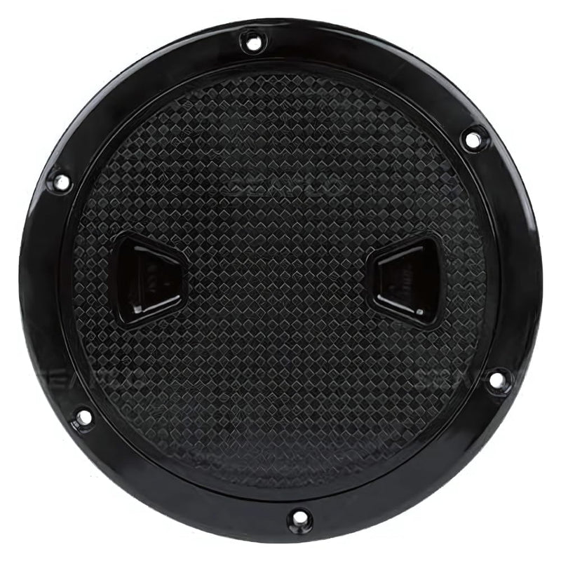 SEAFLO Marine Circular Non-Slip Screw Out Deck Plate Inspection Access Hatch 4"/6"/8" White/Black/Tan Black 6"