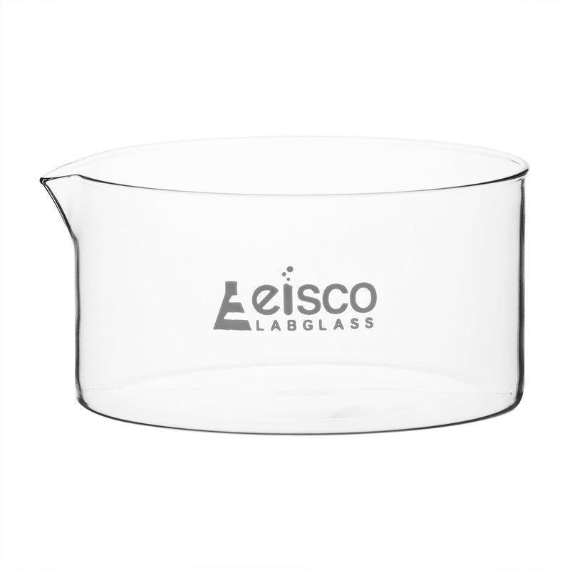 EISCO Crystallizing Dish, 2000ml - Flat Bottom, with Spout - Borosilicate 3.3 Glass - Laboratory, Kitchen, Crafts Labs