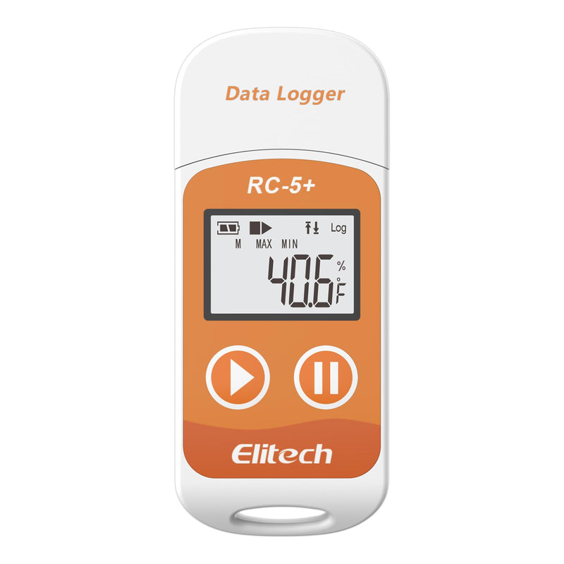 Elitech RC-5+Digital PDF USB Temperature Data Logger Reusable Recorder Refrigerator Thermometer 32000 Points High Accuracy Auto PDF Report Celsius(℃) 1