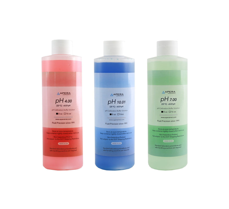 Apera Instruments AI1115 pH Calibration Buffer Solution Kit (7.00, 4.00, 10.01), 8 oz. for Each, NIST Traceable pH 7/4/10 (8 oz)