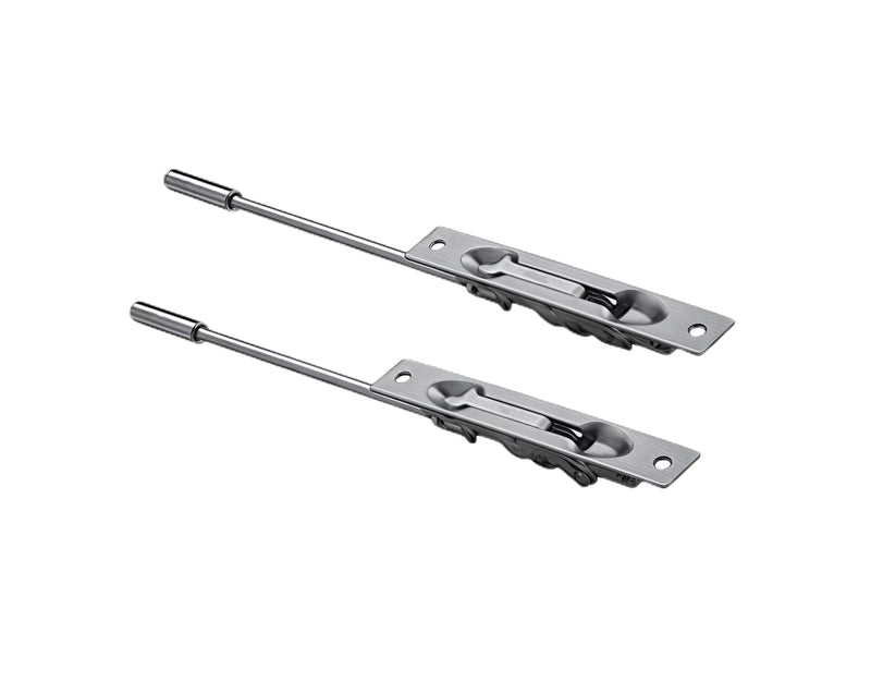 TOGU 2 Pack Lever Extension Flush Bolt Latch Slide Bolt Lock in 6" Concealed Security Door Lock for French Doors,Composite Doors,Wood Doors,Brushed Stainless Steel Finish-6" 6 inch-2pcs