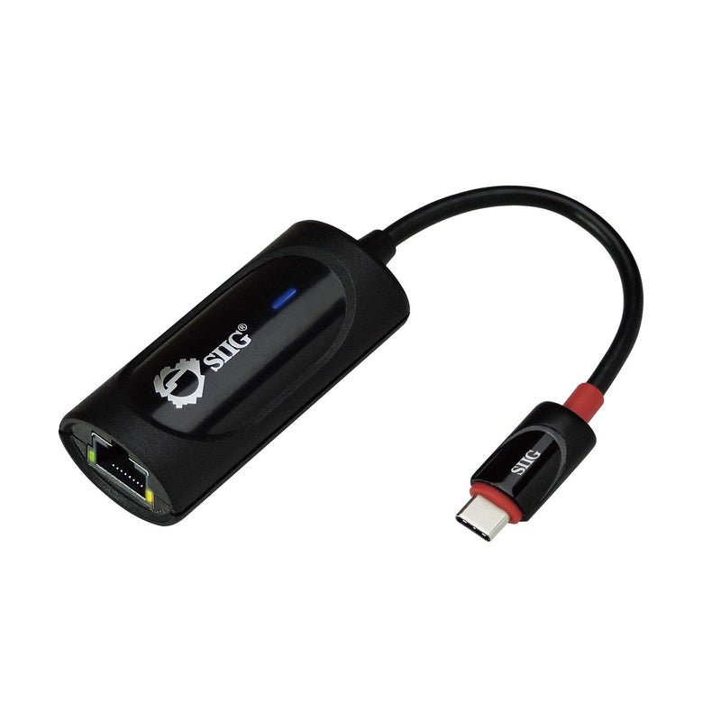 SIIG USB Type C to Gigabit Ethernet Adapter - 10/100/1000 Mbps LAN adapter for Windows and Mac Systems, Thunderbolt 3 (Black) Black - USB C