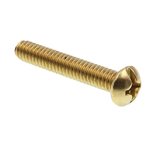 Prime-Line 9005490 Machine Screw, Round Head, Slotted/Phillips Combo, 1/4 in-20 X 1-1/2 in, Solid Brass, Pack of 50 50 Pack