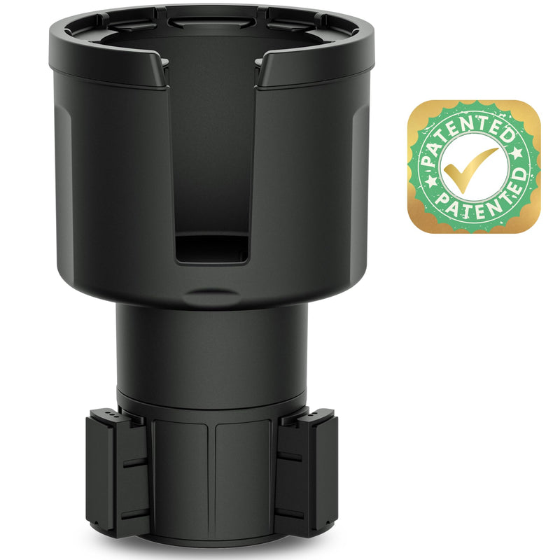 [Patented & Upgraded] Car Cup Holder Expander - Adapter Holds: Hydro-Flask, Yeti, Nalgene, Owala, Large (32 40 oz) Water Bottles - Adjustable Expandable Insert Extender – Universal 18-40oz (Standard Base) Black