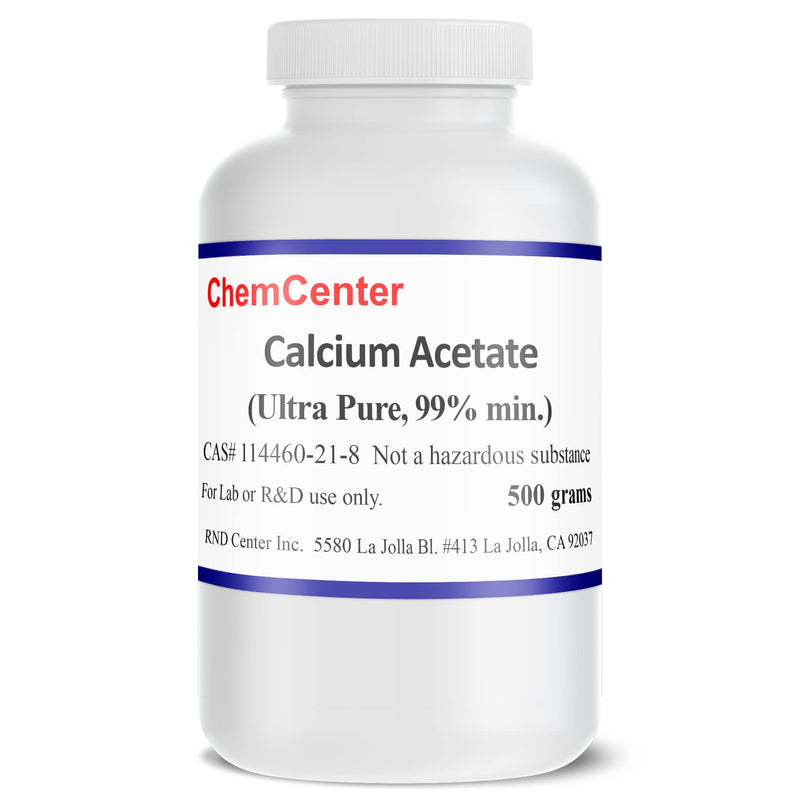 Calcium Acetate High Purity Powder 500 Grams (1.1 lb.)
