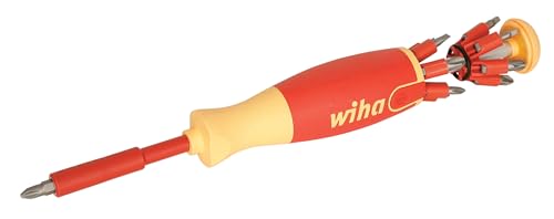 Wiha 38050 14 Piece Insulated Pop-up Bit Holder Set Slotted, Phillips, Square, Pozidriv. Pozidriv, Slotted, Phillips & Square Set