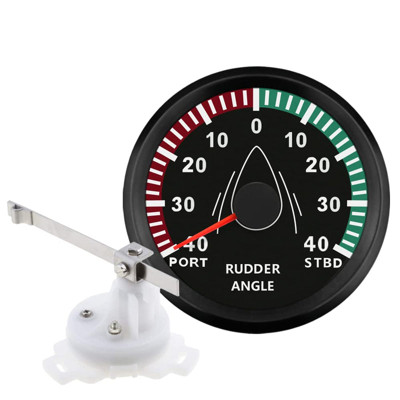 ELING Guaranteed Rudder Angle Gauge Indicator 0-190ohm with Mating Sensor with Backlight 85mm 12V/24V Black+Black gauge with sender