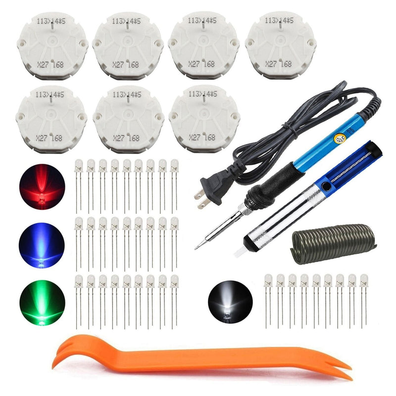  [AUSTRALIA] - Zinger Instrument Cluster Gauge Stepper Motor Repair Kit X27 168 Fits 03-06 GM Chevy Silverados Tahoes Yukons(7Motors+36Led Light Bulbs+Soldering Iron+Solder Sucker+Remove Tool+Flux Rosin Core)