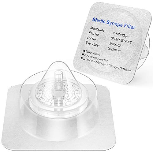 Sterile Syringe Filters PVDF 25mm 0.22 um 10/pk Individually Packed by KS-Tek