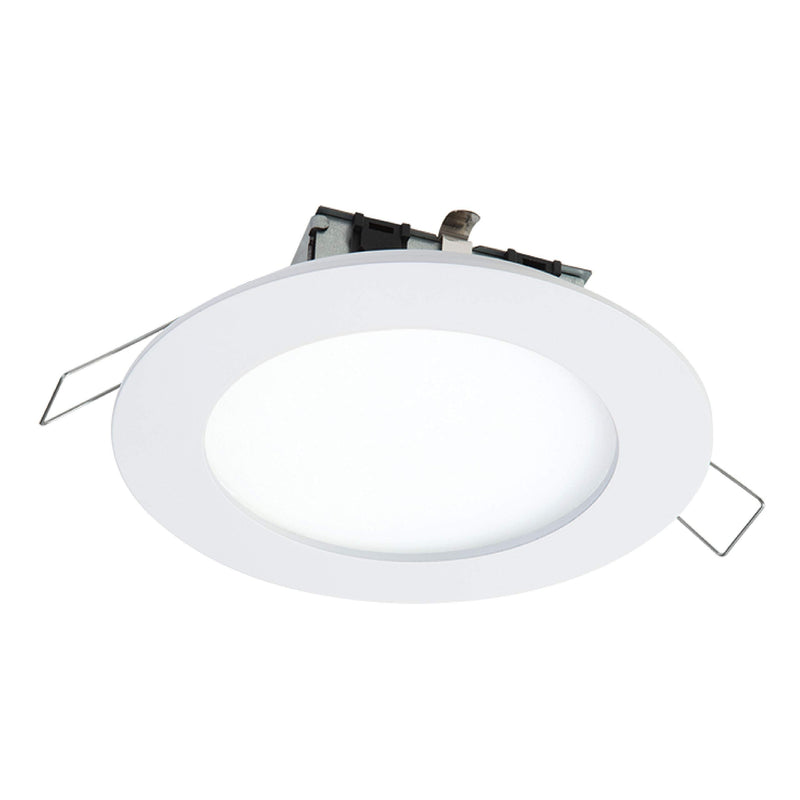 HALO SMD4R6950WHDM SMD-Dm Lens Round Integrated Led Surface Mount Recessed Downlight Trim, 5000K Daylight, (No Can Needed), 4.85 in, White 4 In Round, Direct Mount 5000K Daylight White