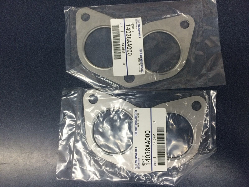 Genuine Subaru Exhaust Manifold Gasket Pair Turbo WRX STI XT GT OEM 14038AA000 2