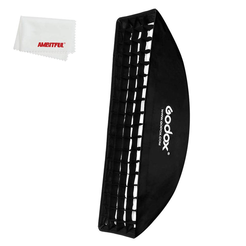 Godox 9"x 35" 22x90cm Honeycomb Grid Strip Softbox for Photo Studio Bowens Mount Flash Lighting and S-Type Bracket Bowens Mount Holder for Speedlite FW22*90CM