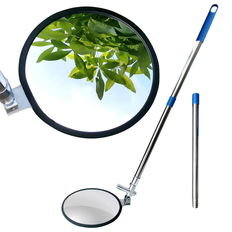Portable Hand-Held Vehicle Search Telescopic Inspection Mirror for Security Check Under Cars, Truck, Equipment, Over Shelves and Corners 9 inch Round