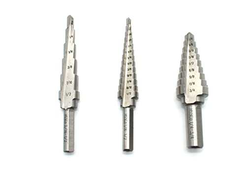 TEMO 3p M35 Cobalt Straight Step Drill Unibit Bit 1/8"- 3/4" 28 Size 1/8" - 3/4" 3pc