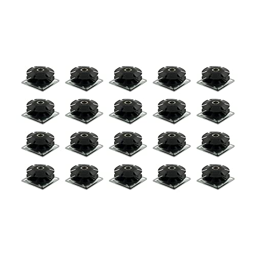 Outwater 2" Square Tube Caster Insert, 3/8-16 Thread, 20-Pack 20 Pack