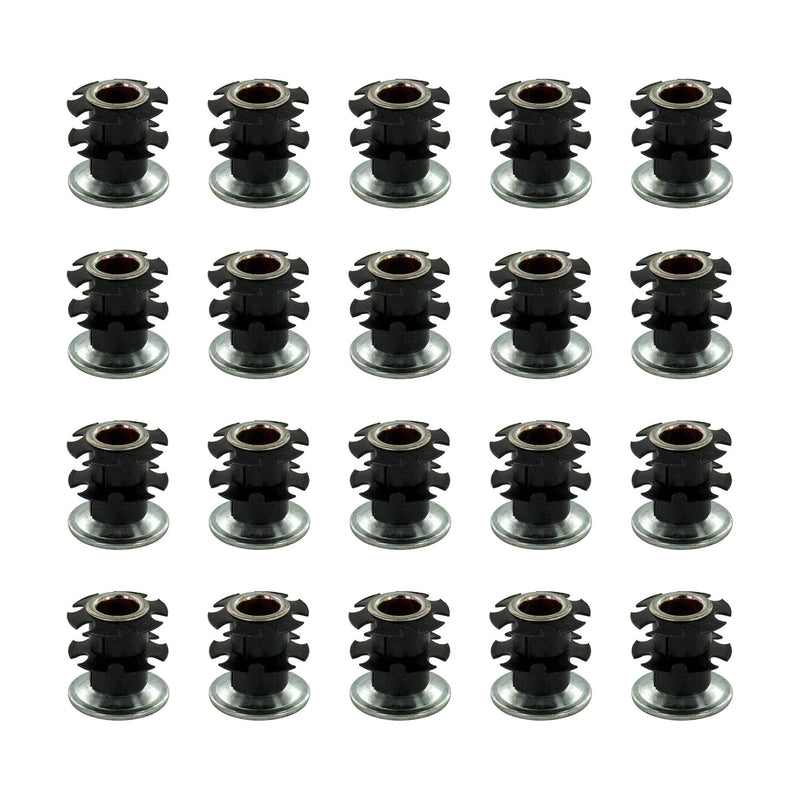 Outwater 1" Round Tube Caster Insert, 3/8-16 Thread, 20-Pack 20 Pack