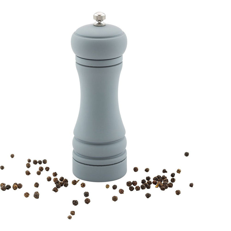 Restaurantware 6-IN Classic French Pepper Mill: Perfect for Restaurants Cafes and Catered Events - Adjustable Coarseness Pepper Grinder - Matte Gray Environment-Friendly Rubberwood - 1-CT 6"