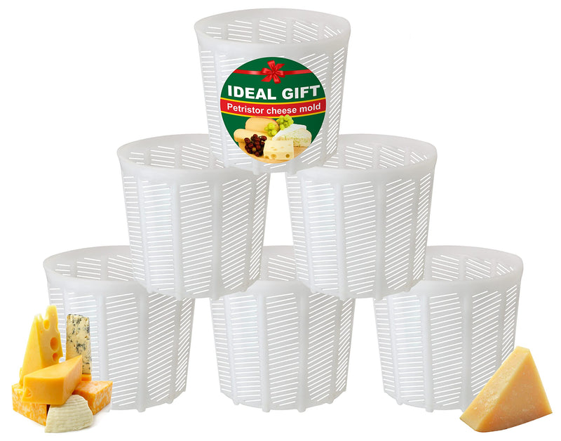 PetriStor 6 Pcs Soft Cheese Mold for Cheese Making 1.85QT - Cheese Making Mold - Cream Cheese Form Mold - Homemade Cheese Making Supplies - Molde para Queso Fresco Casero - Feta Cheese Making Basket