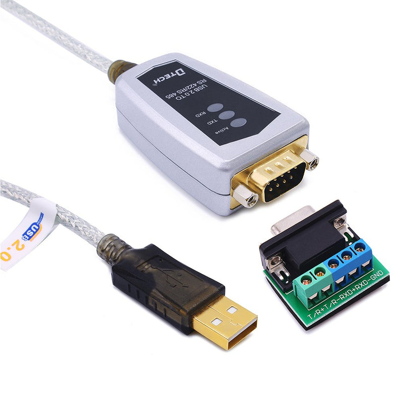  [AUSTRALIA] - DTECH USB to RS422 RS485 Serial Port Converter Adapter Cable with FTDI Chip Supports Windows 11 10 8 7 XP Mac -1.5 Feet 1.5ft
