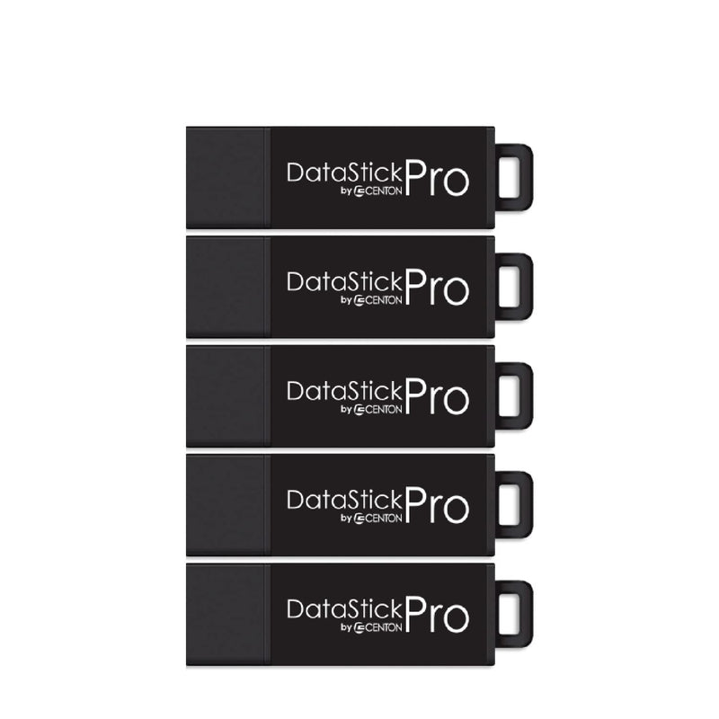 Centon Electronics MP Valuepack USB 3.2 Gen1 DataStick Pro Flash Drive, 16 GB, 5 USB Flash Drives, 5 Pack, Black 16 GB (Pack of 5)