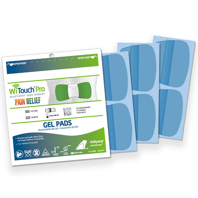 Hollywog TENS Unit Replacement Gel Pads, WiTouch Pro & Aleve Direct Therapy TENS Pads Replacement, Reusable Self-Adhesive Electrode Pads for TENS Units (6 Gel Pads) 6 Gel Pads