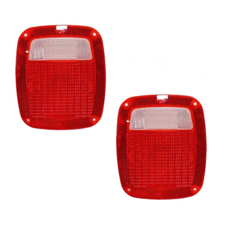 For Jeep Wrangler 1987-2006 (TJ) Pair of Tail Light Lens Cover with Gaskets and Screws Driver and Passenger Side CH2808106