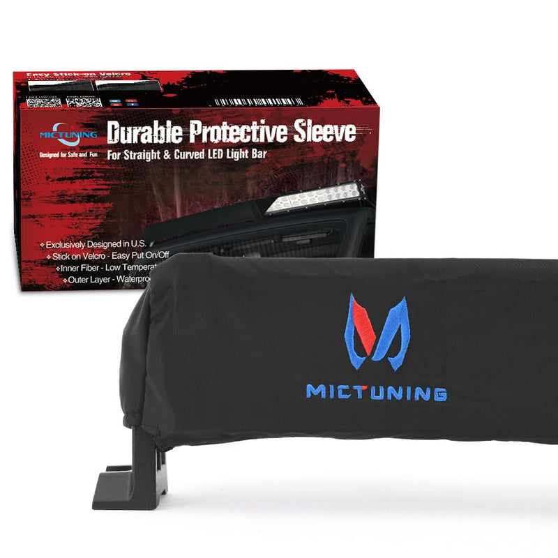 MICTUNING 52 inches Universal Straight and Curved LED Light Bar Cover - Water-Resistant, Windproof, Dustproof, Snowproof Scratch-Proof Protective Sleeve 52" Light Bar Cover