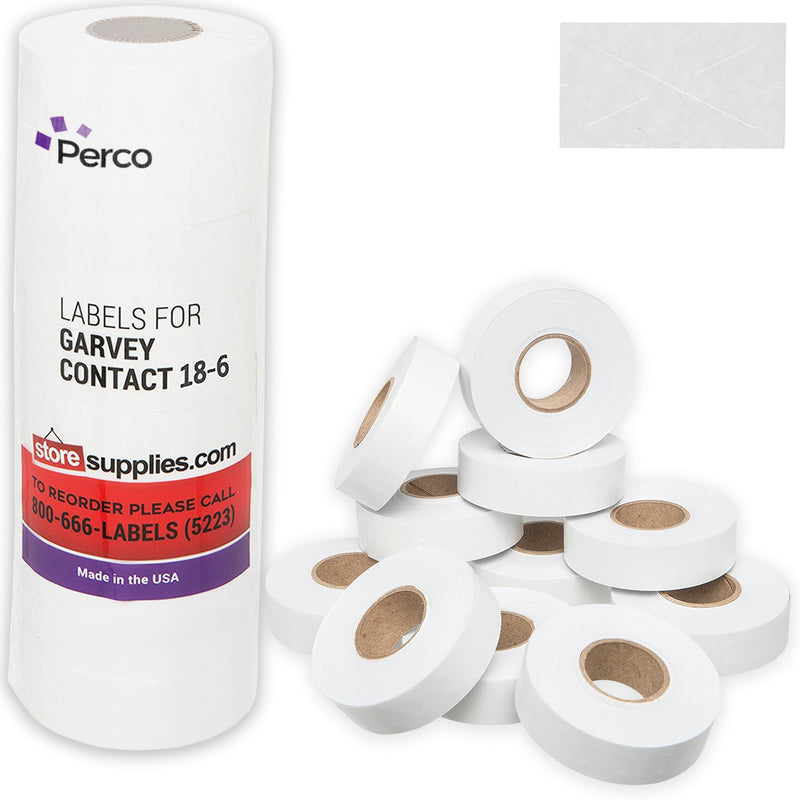 1812 White Pricing Labels for Garvey 18-6 One Line Price Gun – 11 Rolls – 14,000 Price Marking Labels 1 Sleeve - 11 Rolls - White