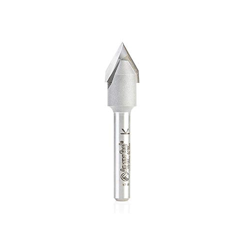 Amana Tool - 45707 Carbide Tipped "Zero Pt." V-Groove 60 Deg x 1/2 Dia x 9/16 x 1/4" 1/2 Dia x 9/16 x 1/4"