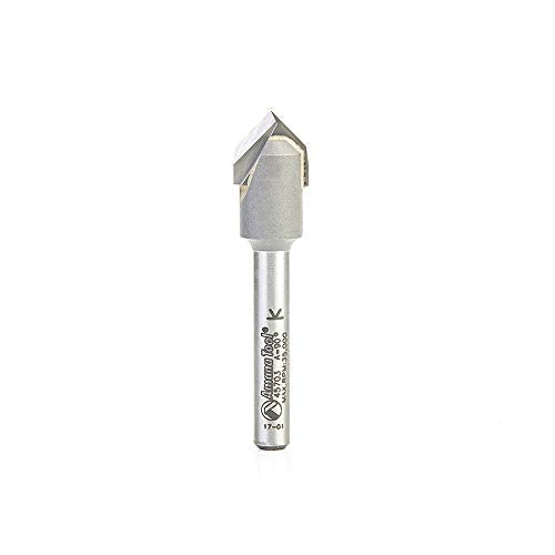 Amana Tool - 45703 Carbide Tipped "Zero Pt." V-Groove 90 Deg x 1/2 Dia x 1/2 x 1/4" 1/2 Dia x 1/2 x 1/4"