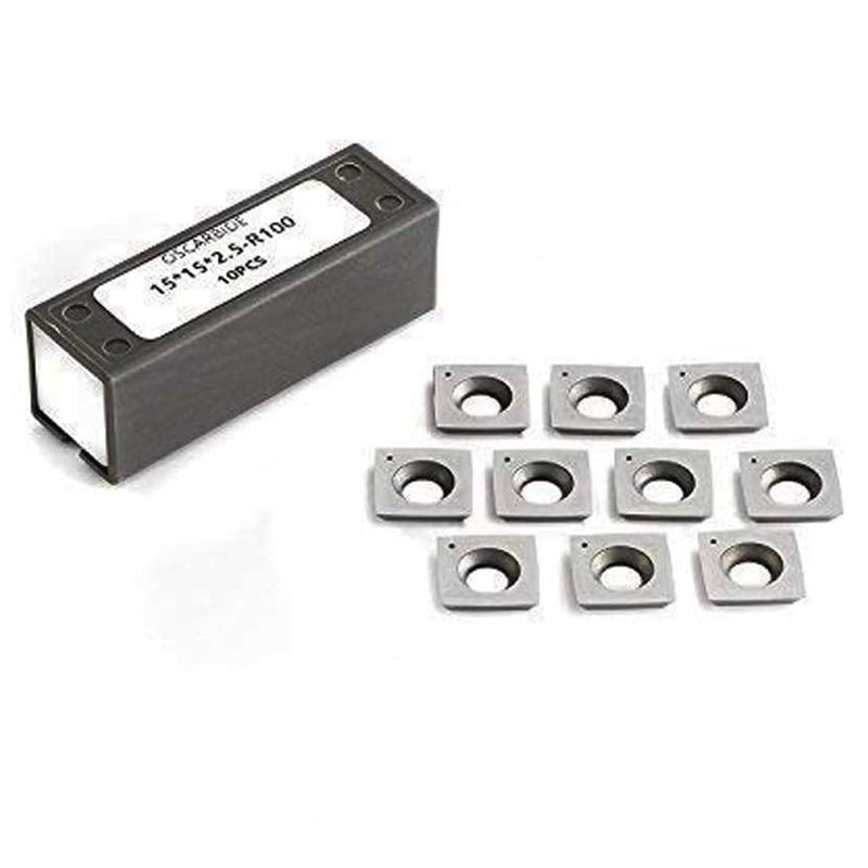 15x15x2.5mm OSCARBIDE Square Carbide Inserts R100, 10pcs for Planer Head | turning tools | Reduces tear-out | Smooth finish | Long life | High precision | Consistent cut | Wear-resistant
