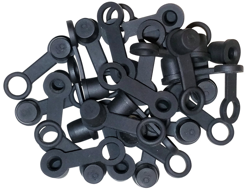 (25 Pack) Brake Bleeder Screw Caps Grease Zerk Fitting Cap Rubber Dust Cover with Keeper