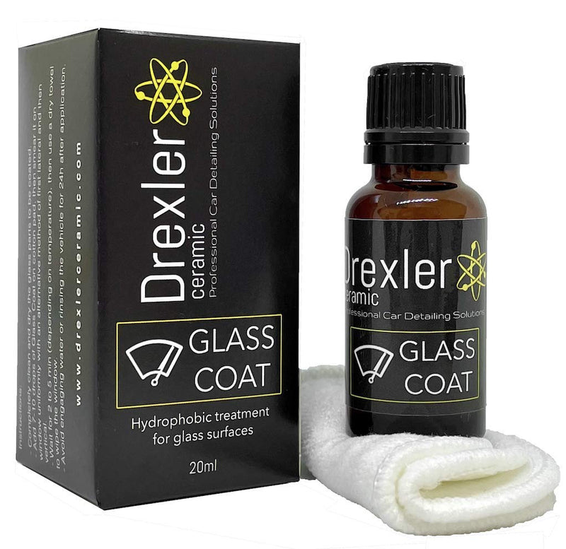 Glass Coating 20ml – Hydrophobic Ceramic Coat for Windshields & Windows | Water Repellent Protection for Glass Parts | Enhanced Visibility, Spotless Finish, Long-Lasting Shine