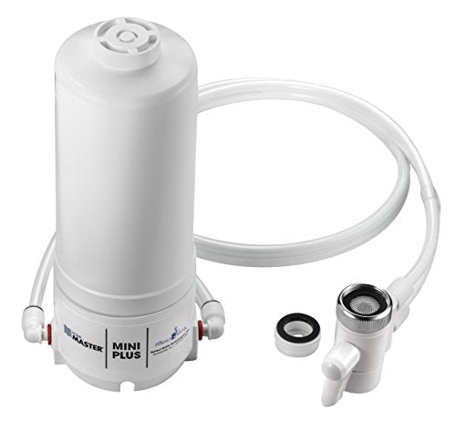 Home Master HM-MINI-Plus Countertop Faucet Filter, 750 Gallons Replaceable Filter, 1 Micron Absolute, NSF Certified Filter, Removes Lead, Chlorine, Chemicals, VOCs, TTHMs & More, Made in USA Mini Plus