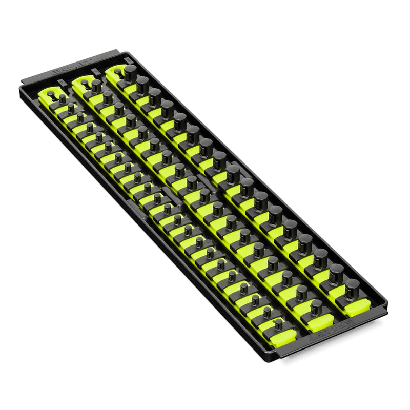 Ernst Manufacturing 8460HV Socket Boss 3-Rail Multi-Drive Socket Organizer, 18-Inch, High-Visibility Hi-viz