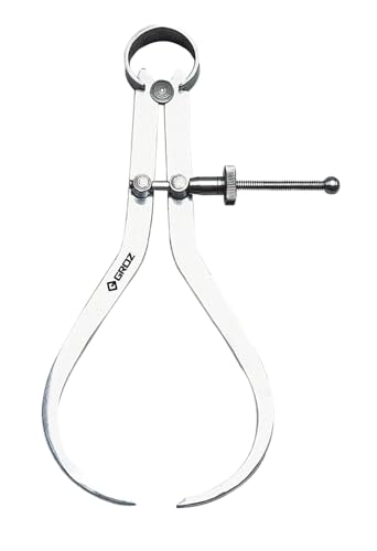 Groz 01413 8" Spring Outside Caliper, Matte Finish, with Solid Nut 8 Inch