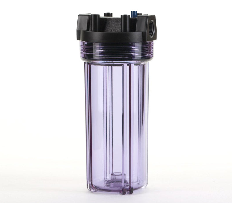 Hydronix HF5-10CLBK34PR Water Filter Housing 10" RO, Whole House, Hydroponics - 3/4" Ports, Clear Body w/PR 1 Count (Pack of 1)