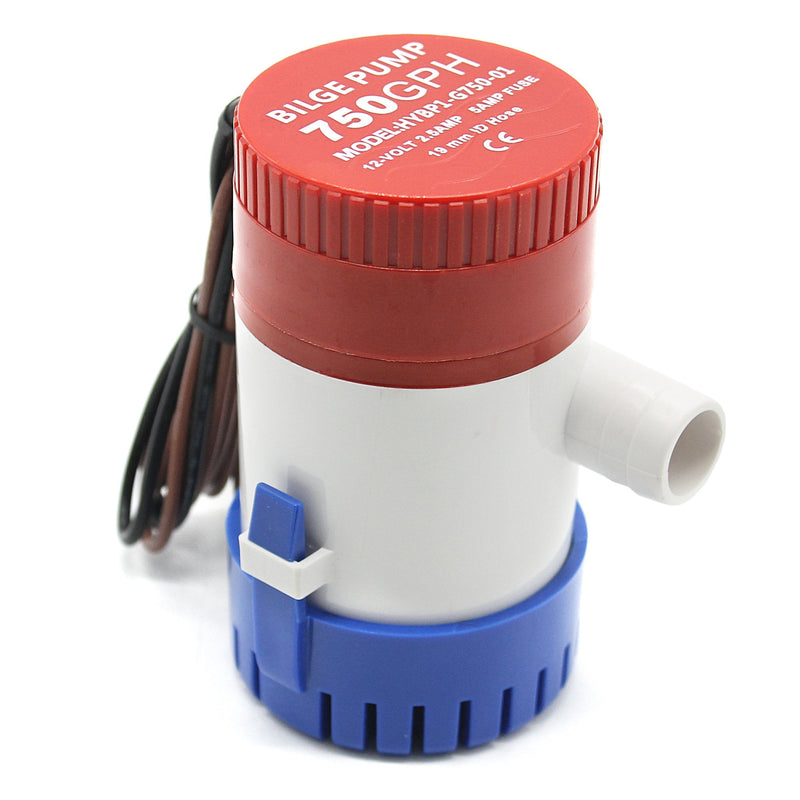 Marine Submersible Boat Rule Bilge Water Pump 750 GPH 12V 3/4 inch Hose Outlet for Boats K3009