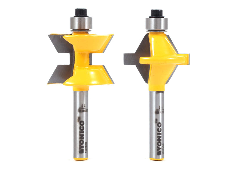 YONICO Edge Banding Tongue and Groove Router Bits Set 2 Bit Tongue & Groove 1/4-Inch Shank 15223q Tongue & Groove - 1/4" Shank