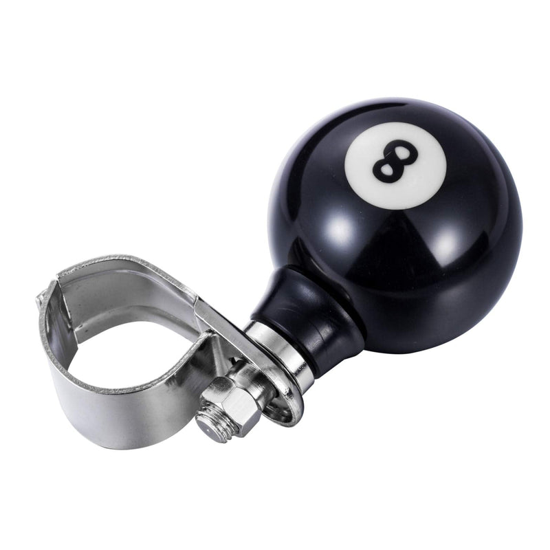 Arenbel 8 Ball Steering Wheel Assist Booster Grip Handle Turning Control Spinner Suicide Knob Fit Most Vehicles Cars Trucks Boats, Black Black 8 ball