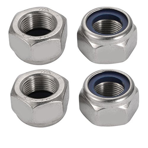 uxcell 4pcs M20 x 1.5mm Pitch Metric Fine Thread 304 Stainless Steel Hex Lock Nuts